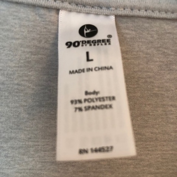 90 Degree by Reflex Women’s activewear Sz Large Short Sleeve Top Grey Super soft - Picture 5 of 9
